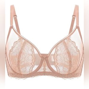 Lace Sheer Underwire Bra - 38D